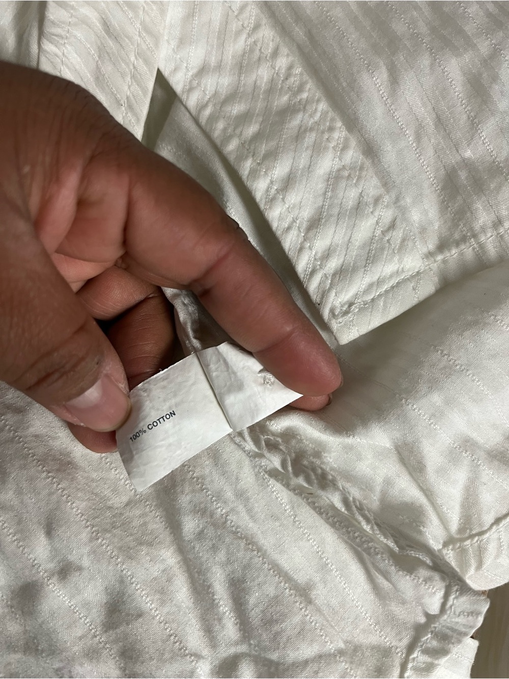 GAP White Long-Sleeve Button Shirt Stripe Textured - Picture 10 of 12